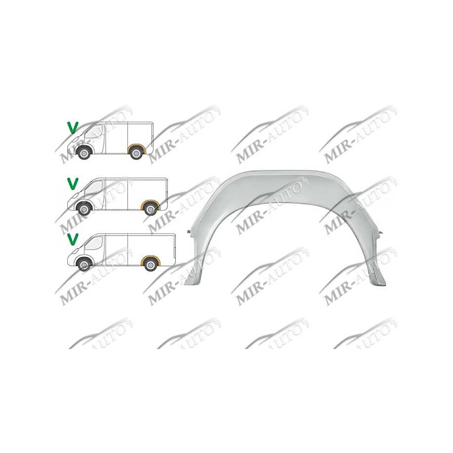 Wheel arch, inner, rear