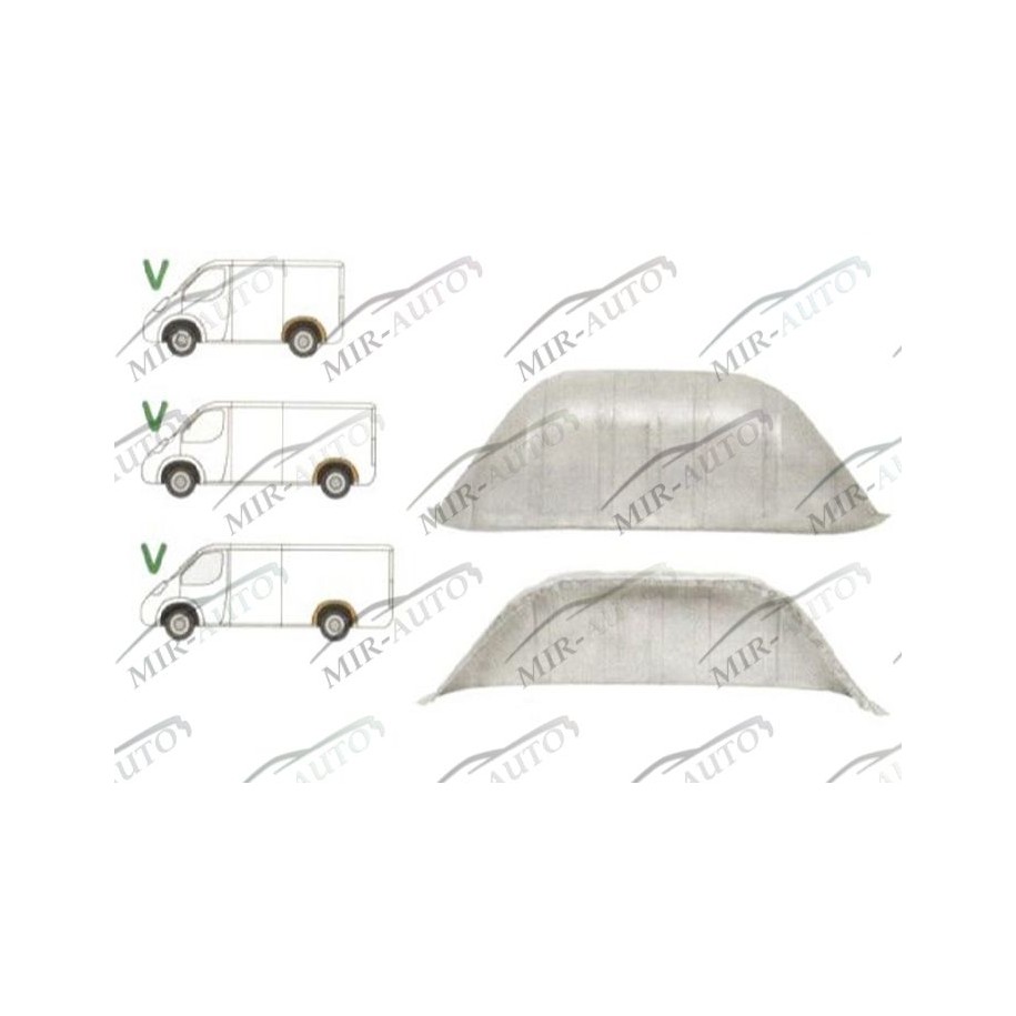 Wheel arch, inner, rear